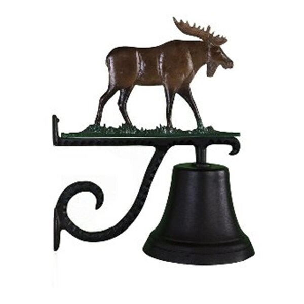 Swivel Cast Bell With Natural Color Moose Ornament SW97981 - main